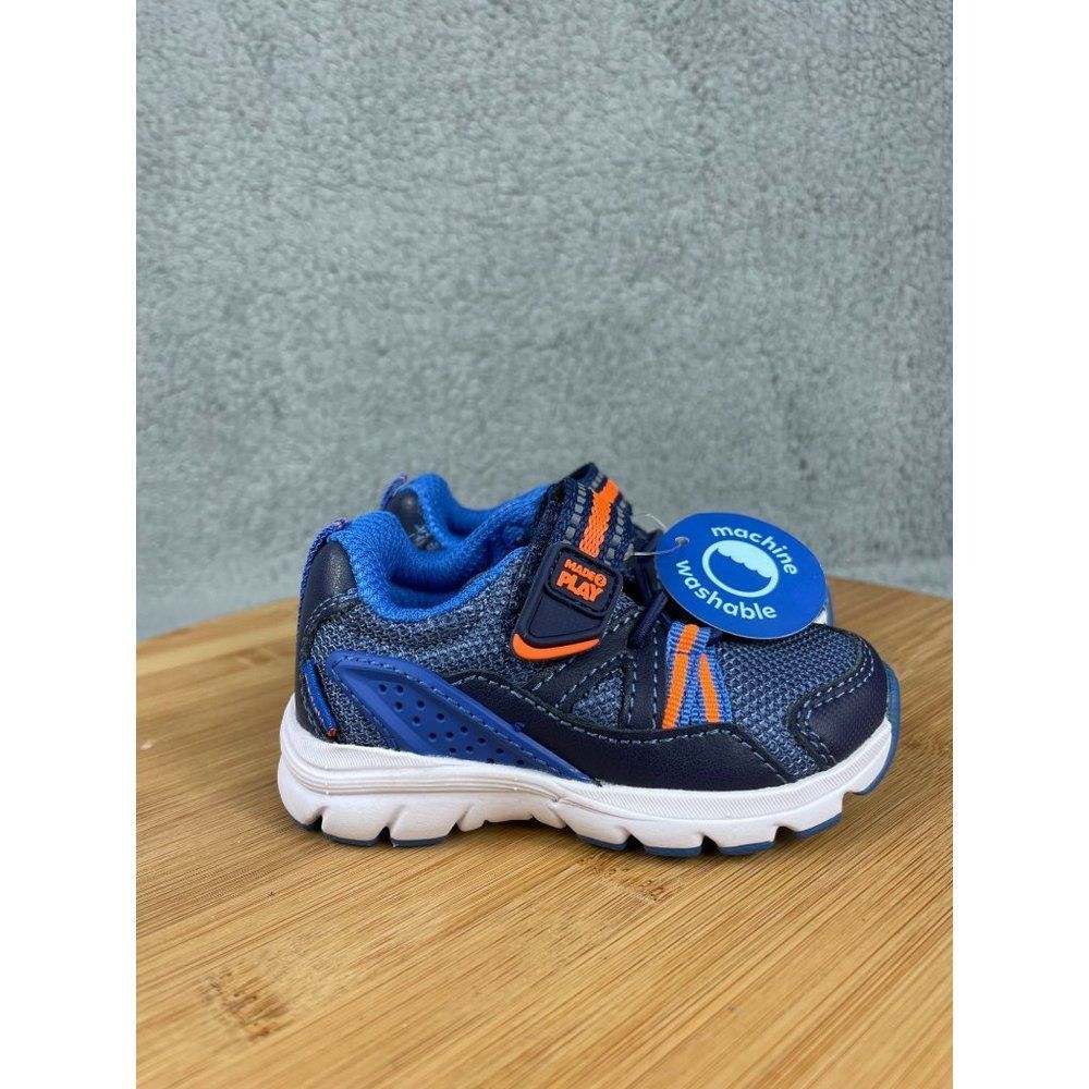 Stride Rite Made 2 Play Toddler Size 4M Shoes Blue White Athletic Running